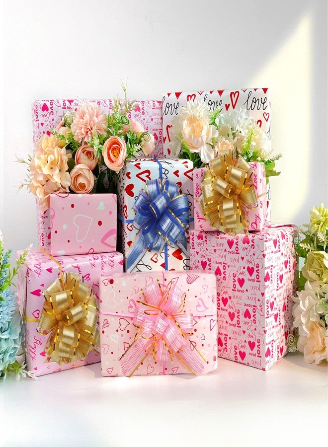 JOYIT 10 Pack Large Pull Bows 6 Inch - Big Pink Bows for Gift Wrapping, Ribbon Pull Bows for Mother's Day, Wedding Baskets Birthdays Gift - Image 2